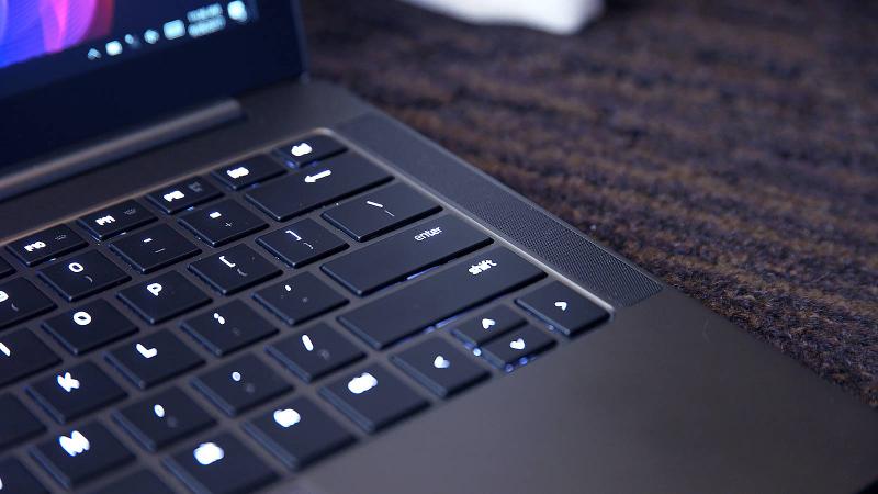 The only way to get that sweet RGB keyboard lighting is to go for the black model. All you get on the gunmetal model is white.
